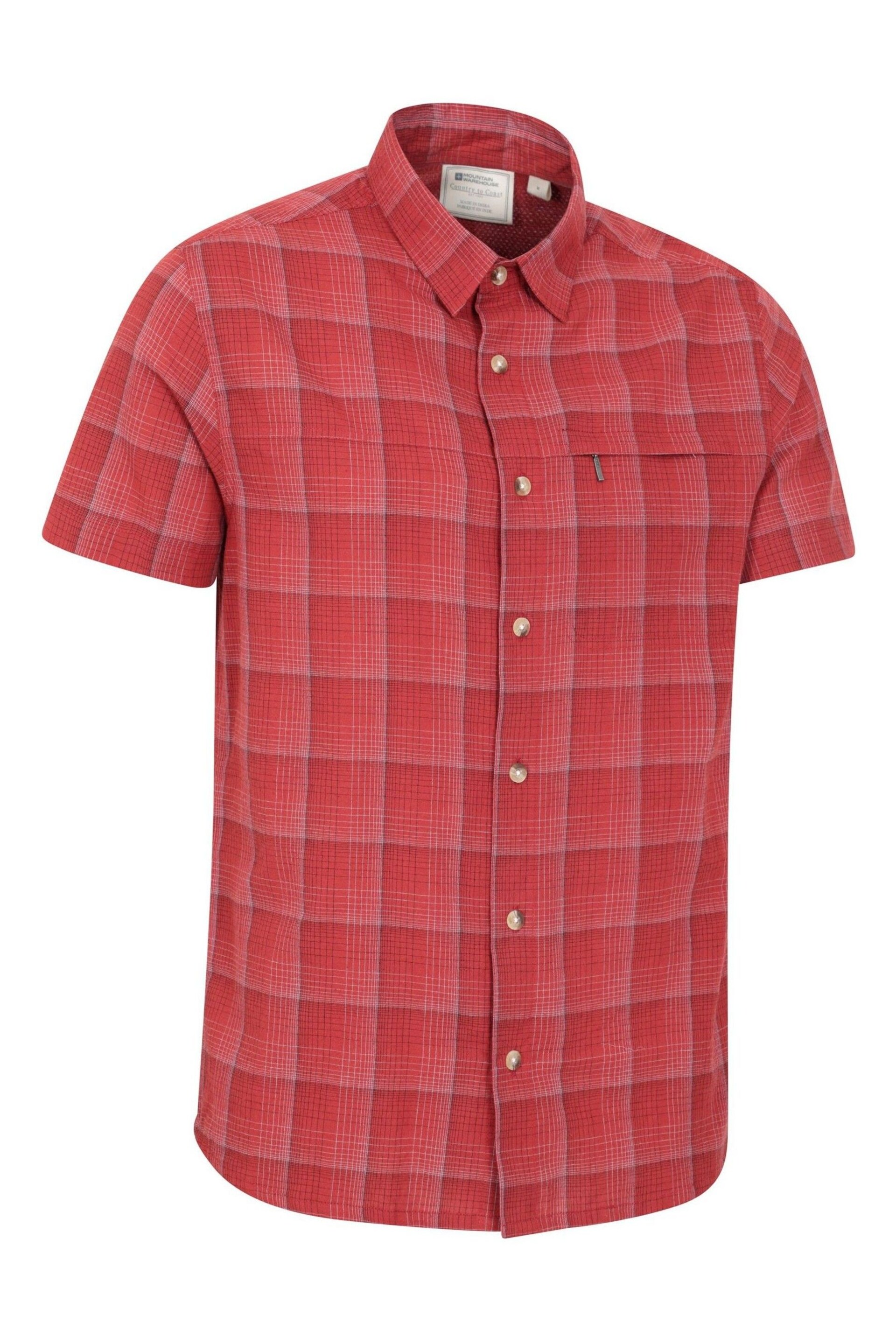 Mountain Warehouse Red Mens Holiday Cotton Shirt - Image 2 of 5