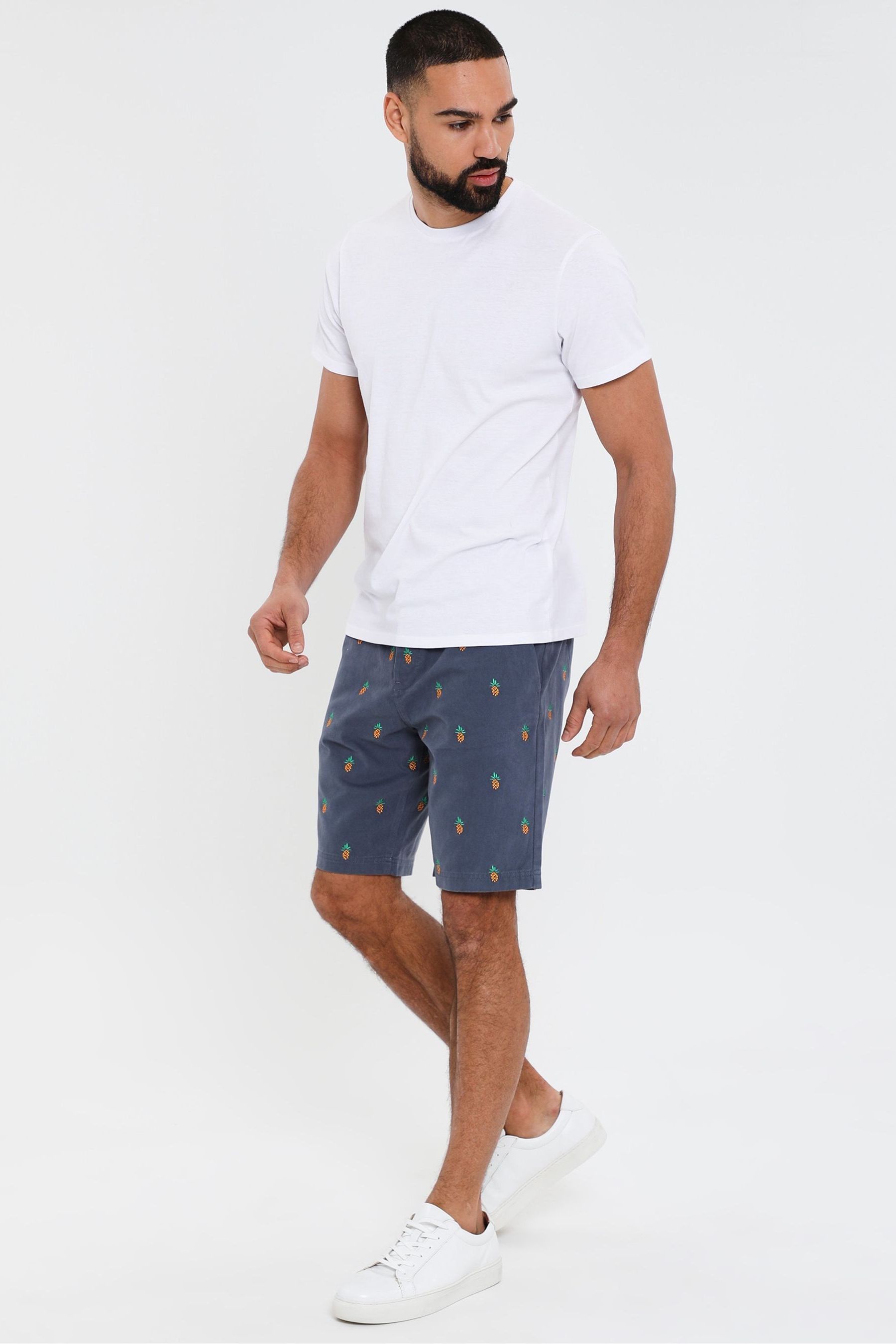 Embroidered chino shorts clearance