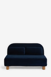 Soft Velvet Navy Blue Palma Double Sofa Bed - Image 7 of 11