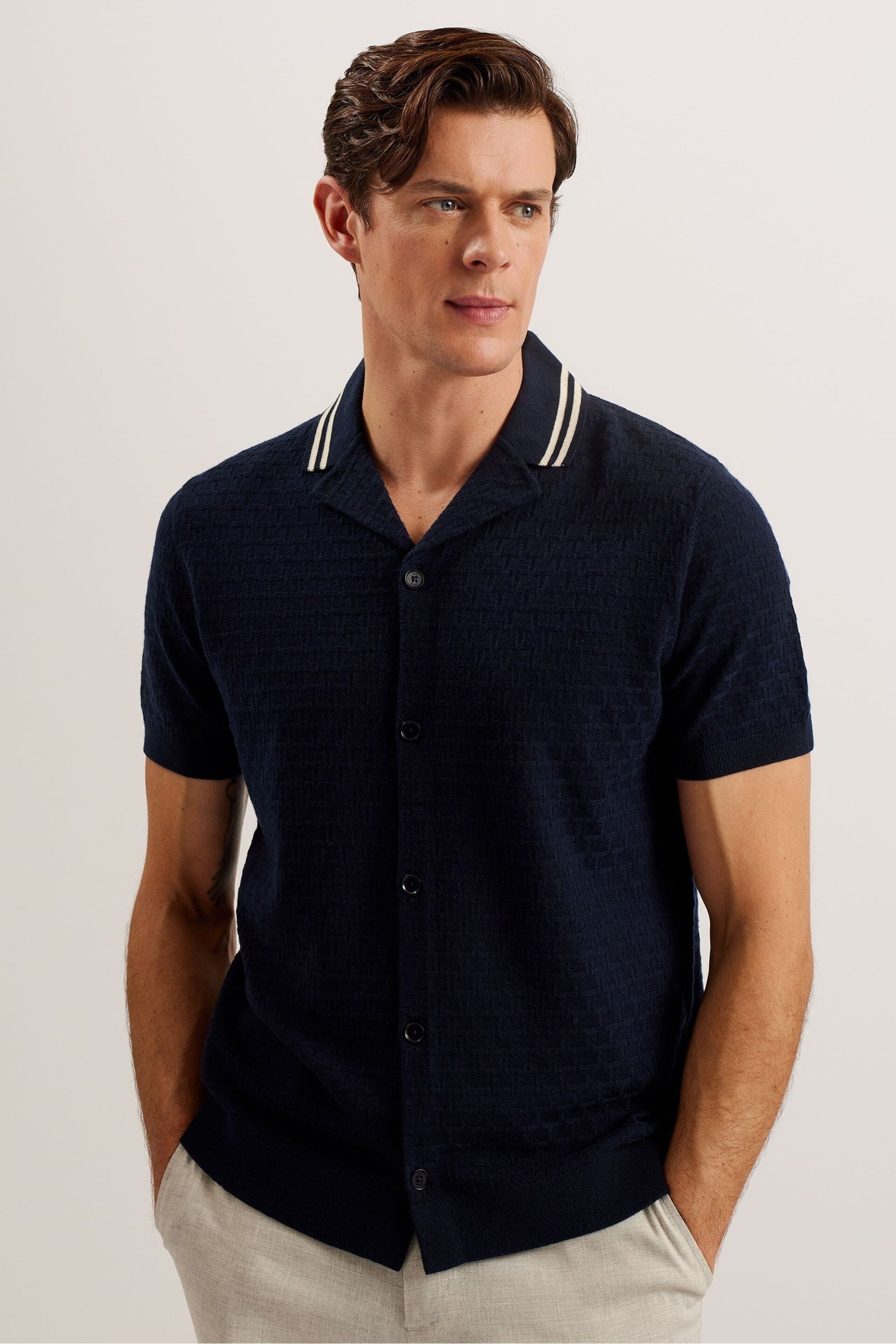 Ted Baker Blue Ewann Short Sleeve Regular Shirt - Image 1 of 6