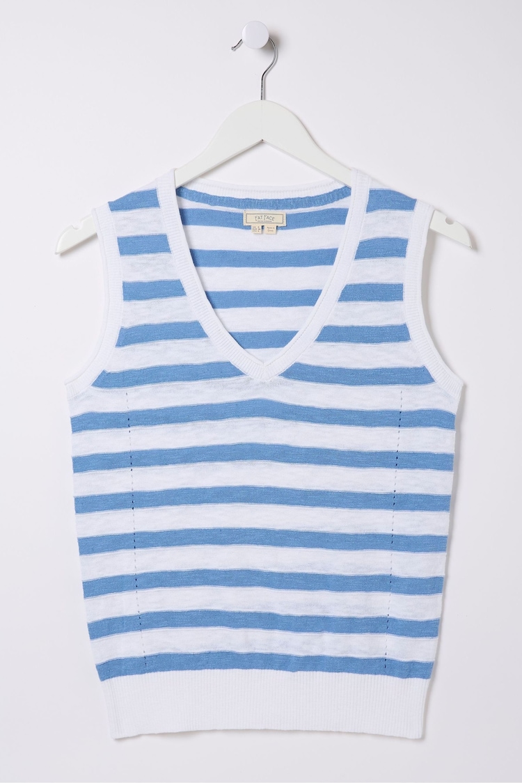 FatFace Breton Blue Stripe Knitted Tank - Image 10 of 10