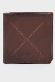 OSPREY LONDON The X Stitch Leather RFID ID Cardholder Brown Wallet - Image 3 of 6