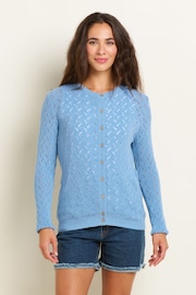 Brakeburn Blue Wave Pointelle Knitted Cardigan - Image 1 of 5