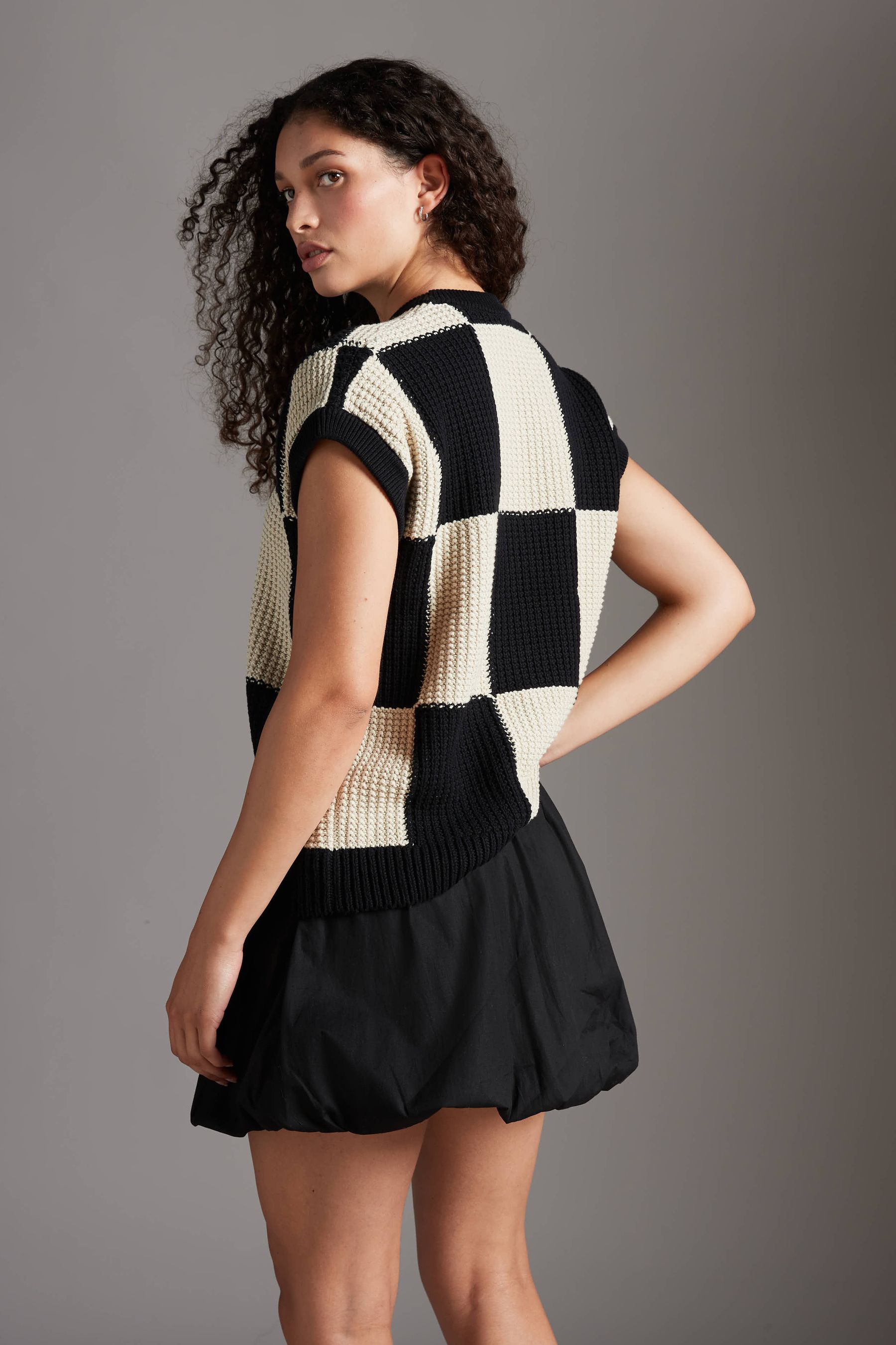 Buy Fred Perry Textured Chequerboard Tank Black Jumper from Next Luxembourg