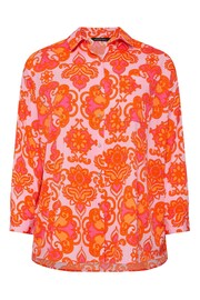 Yours Curve Orange Abstract Print Shirt - Image 6 of 6