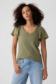 Gap Green ForeverSoft Slub Short Sleeve T-Shirt - Image 1 of 5