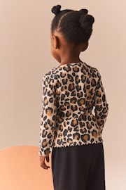 Animal Leopard Print T-Shirt Cotton Rich Long Sleeve Rib T-Shirt (3mths-7yrs) - Image 3 of 8