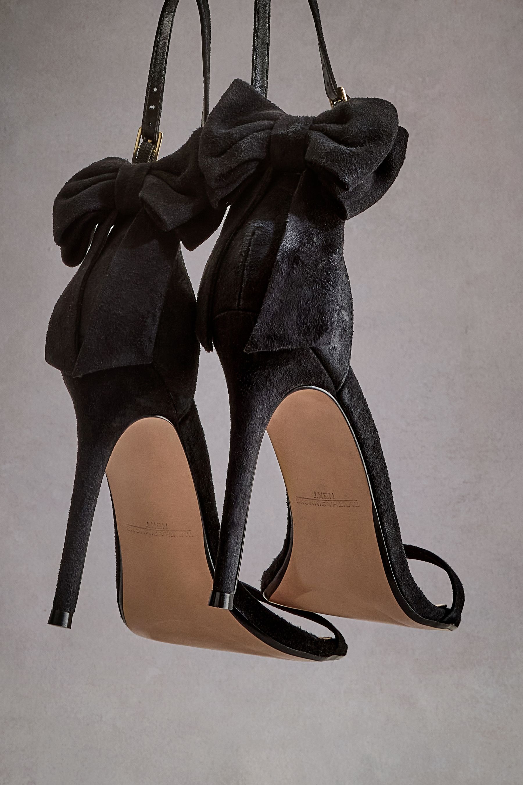 Black bow sandals hot sale