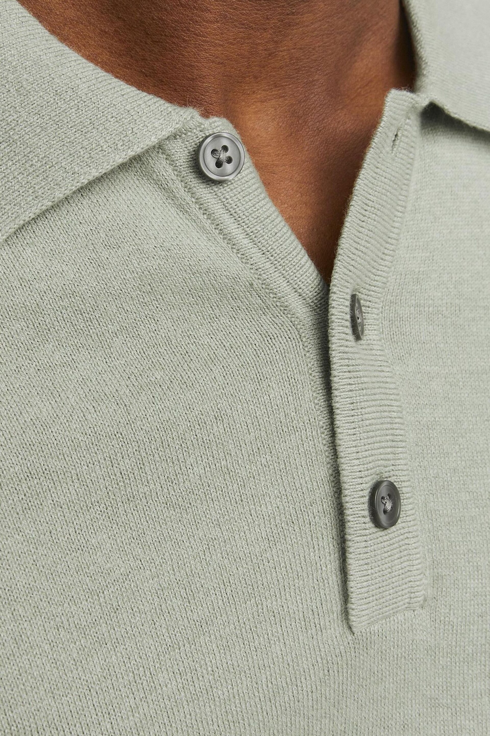 JACK & JONES Green Knitted Polo Top - Image 3 of 5