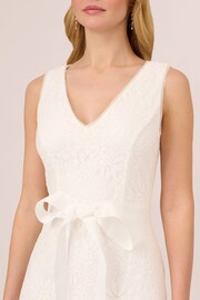 Adrianna Papell Lace Midi Flounce White Dress - Image 5 of 7