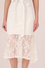 Adrianna Papell Lace Midi Flounce White Dress - Image 6 of 7