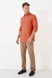 Crew Clothing Plain Linen Classic 100% Cotton Long Sleeve Shirt - Image 3 of 5