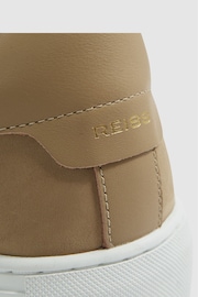 Reiss Camel Finley Nubuck Nubuck Leather Low Top Trainers - Image 5 of 5