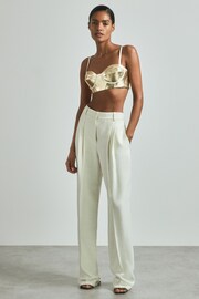 Reiss Gold Viola Metallic Bustier Top - Image 1 of 7