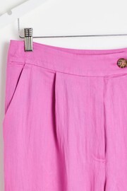 Oliver Bonas Pink Pleated Wide Leg Trousers - Image 4 of 6