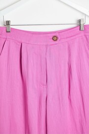 Oliver Bonas Pink Pleated Wide Leg Trousers - Image 5 of 6