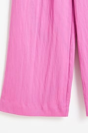 Oliver Bonas Pink Pleated Wide Leg Trousers - Image 6 of 6