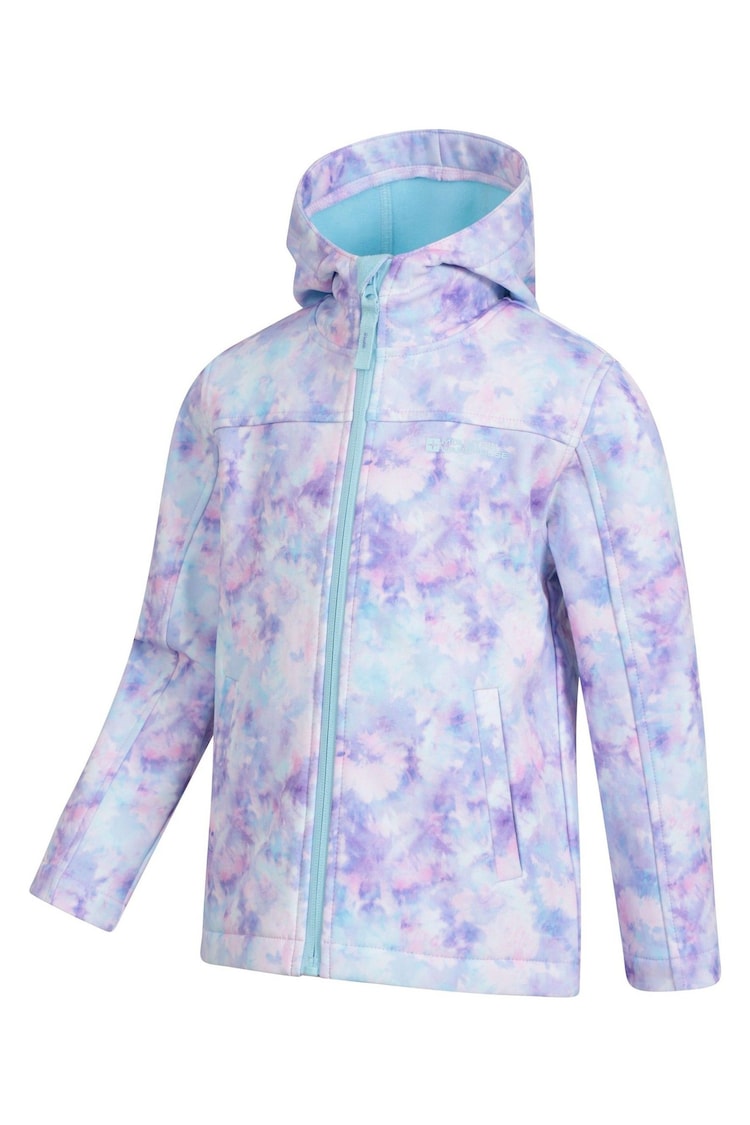 Mountain Warehouse Light Sea Green Exodus II Kids Printed Water Resistant Softshell Fragrance Jacket - Image 2 of 5