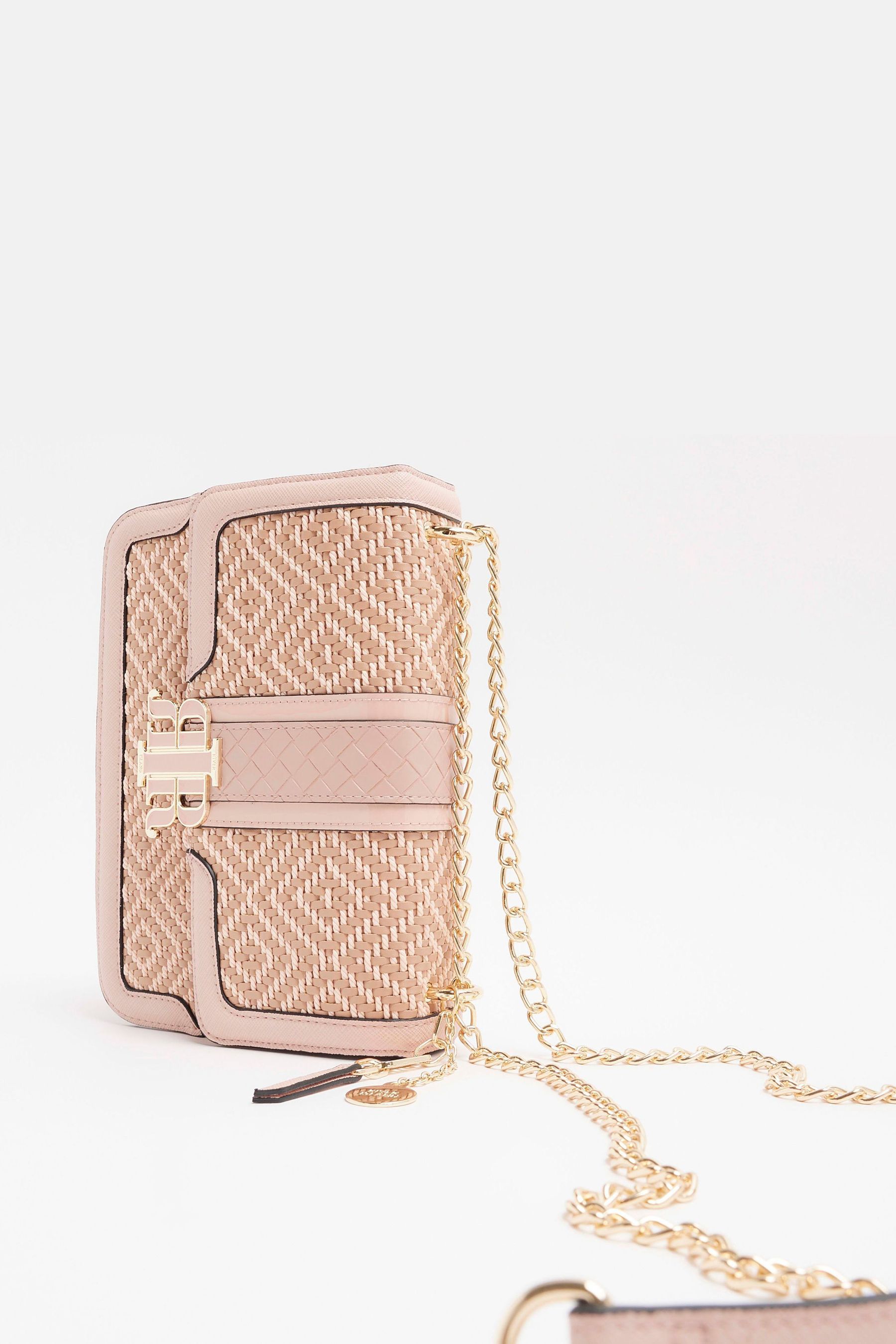 Buy River Island Pink Weave Satchel Bag from Next Luxembourg