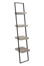 Pacific Grey Concrete Effect Wood and Iron 4 Shelf Unit - Image 3 of 6