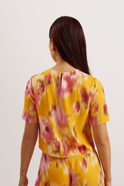 Ted Baker Orange Hitaku Woven T-Shirt - Image 3 of 6