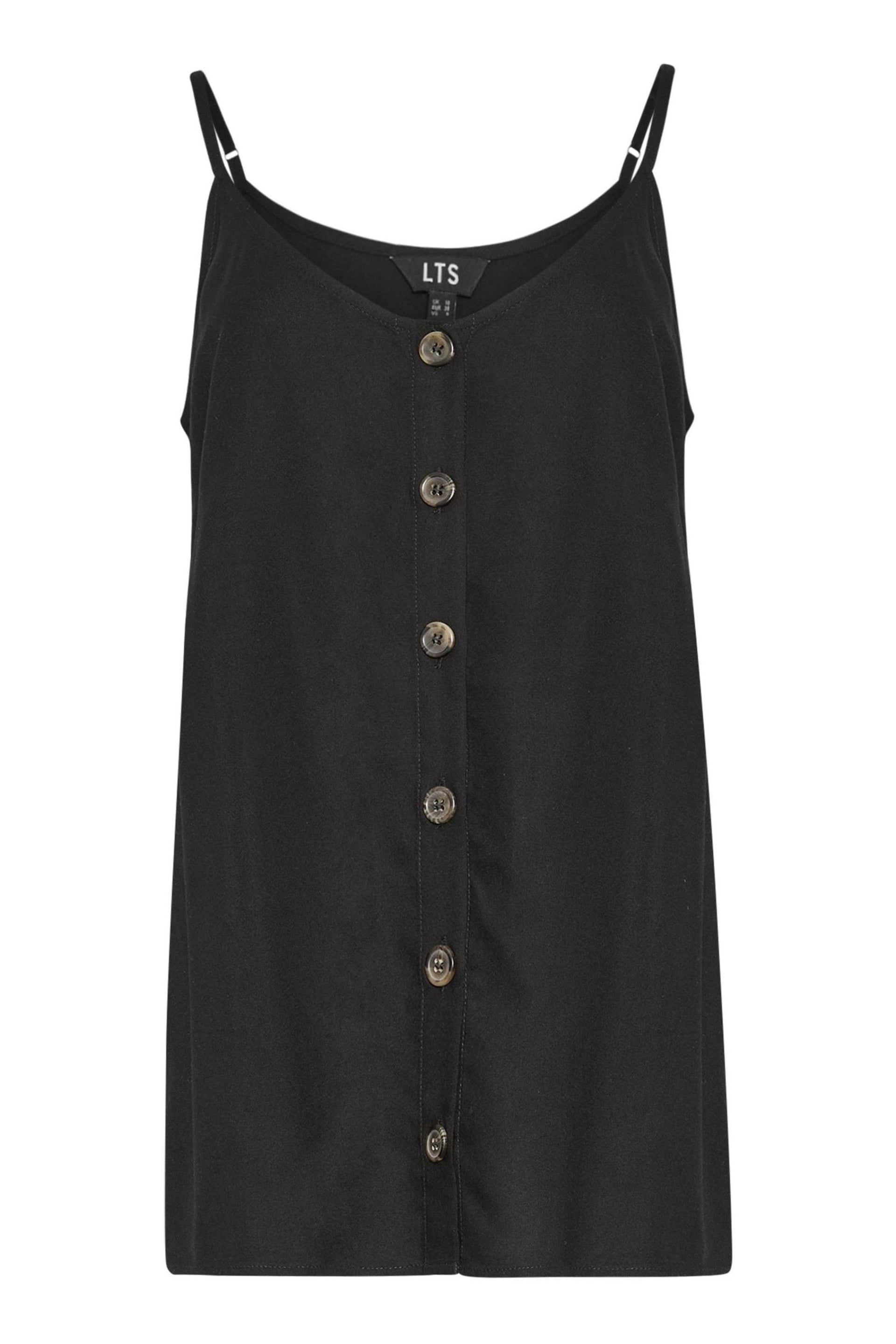 Long Tall Sally Black Button Through Cami Vest Top - Image 5 of 5