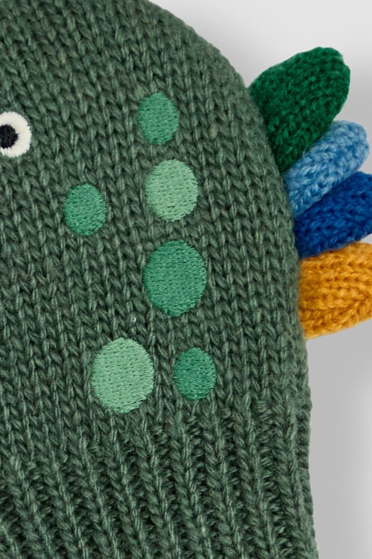 JoJo Maman Bébé Green Dinosaur Print Novelty Mittens - Image 3 of 3