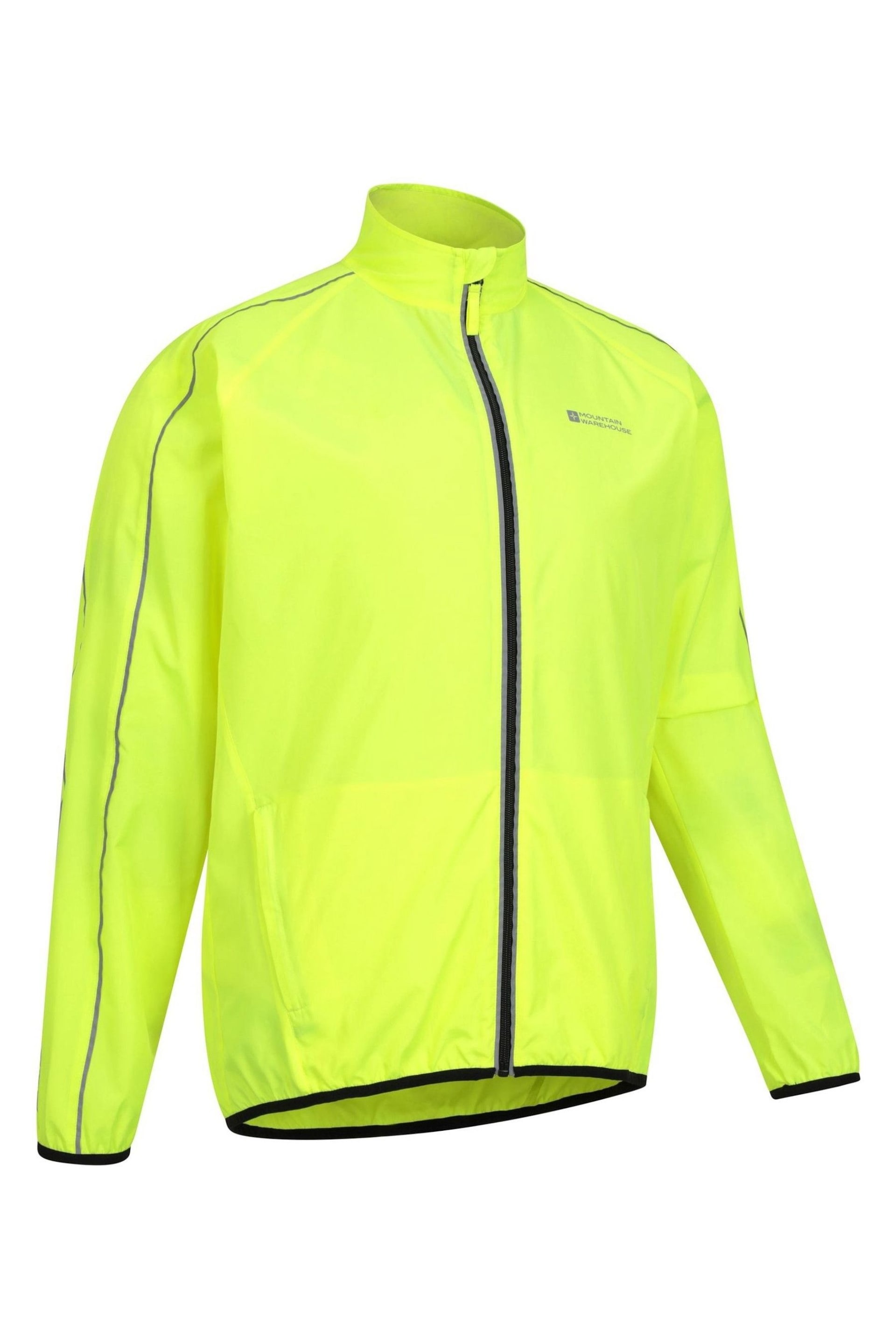 Mountain Warehouse Yellow Mens Force Reflective Water Resistant Running and Cycling Jacket - Image 3 of 5