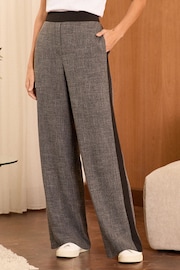 Love & Roses Grey Tailored Side Stripe Wide Leg Trousers - Image 1 of 4