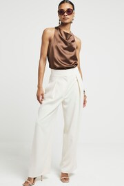 River Island Brown Satin Halter Top - Image 1 of 4