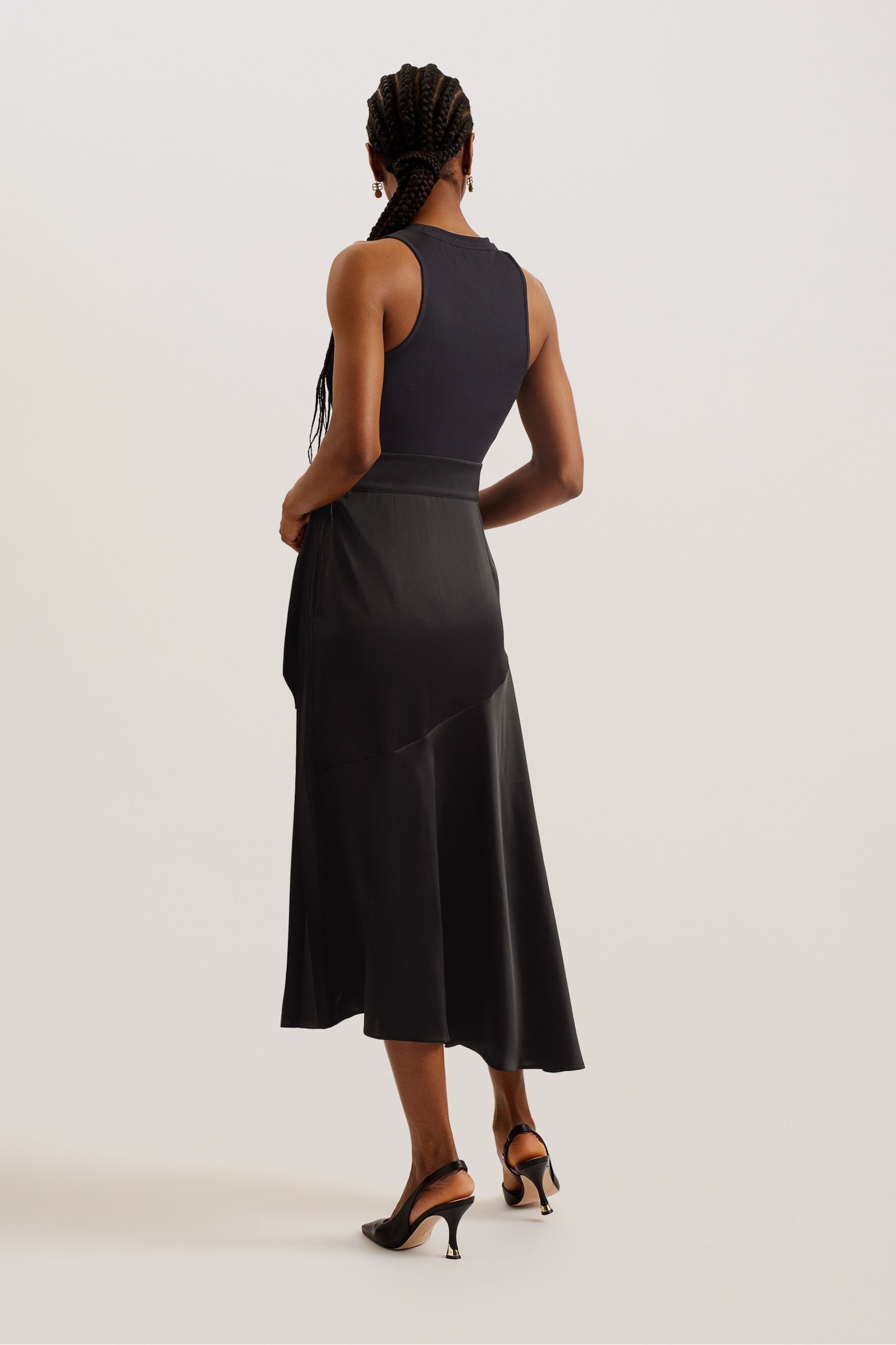Ted Baker Black Mockable Wiiloww Dress With Racer Bodice - Image 2 of 6