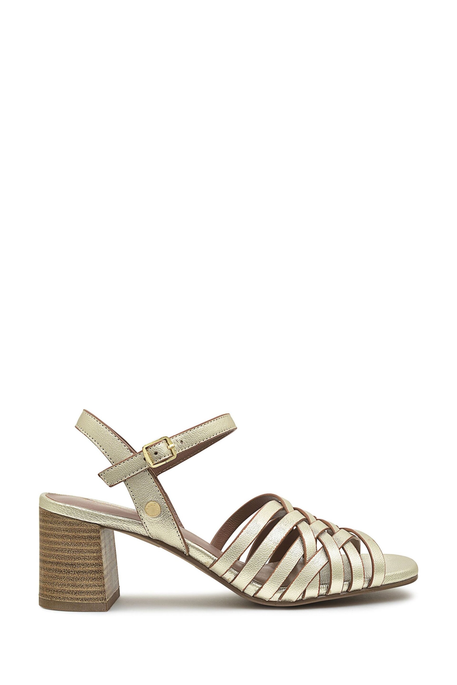 Radley London Gold Crossways Road Metallic Weave Block Heeled Sandals - Image 2 of 4