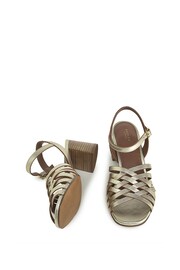 Radley London Gold Crossways Road Metallic Weave Block Heeled Sandals - Image 3 of 4