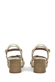 Radley London Gold Crossways Road Metallic Weave Block Heeled Sandals - Image 4 of 4