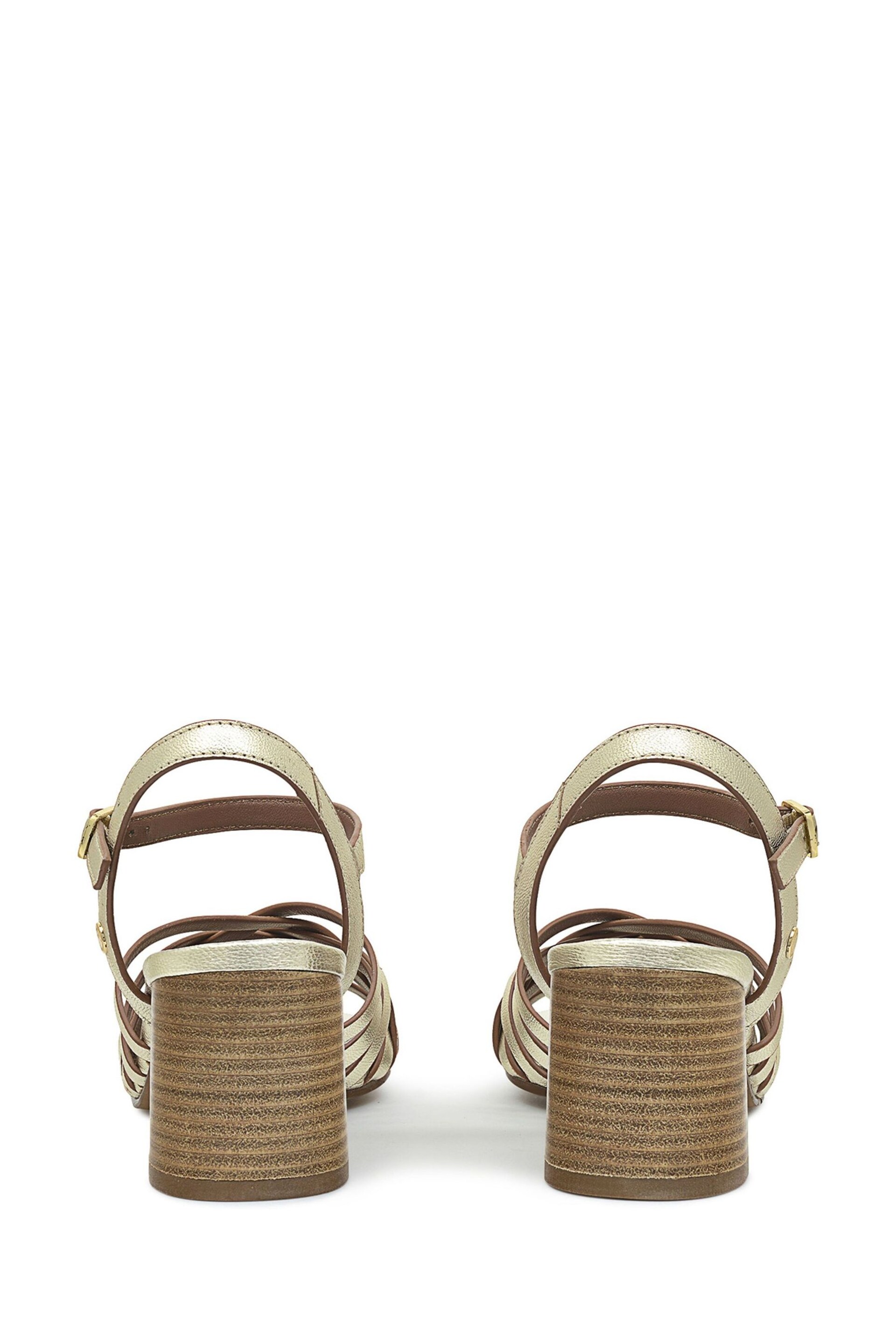 Radley London Gold Crossways Road Metallic Weave Block Heeled Sandals - Image 4 of 4