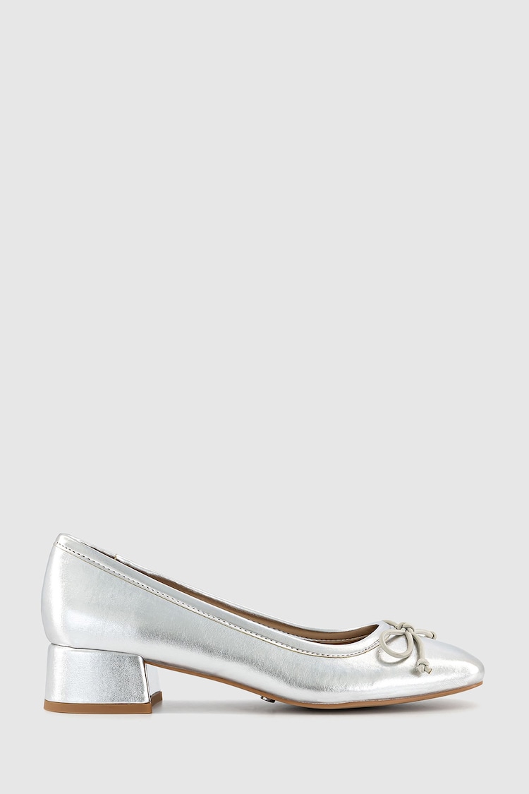 Office Metallic Low Block Heel Ballerinas - Image 2 of 3