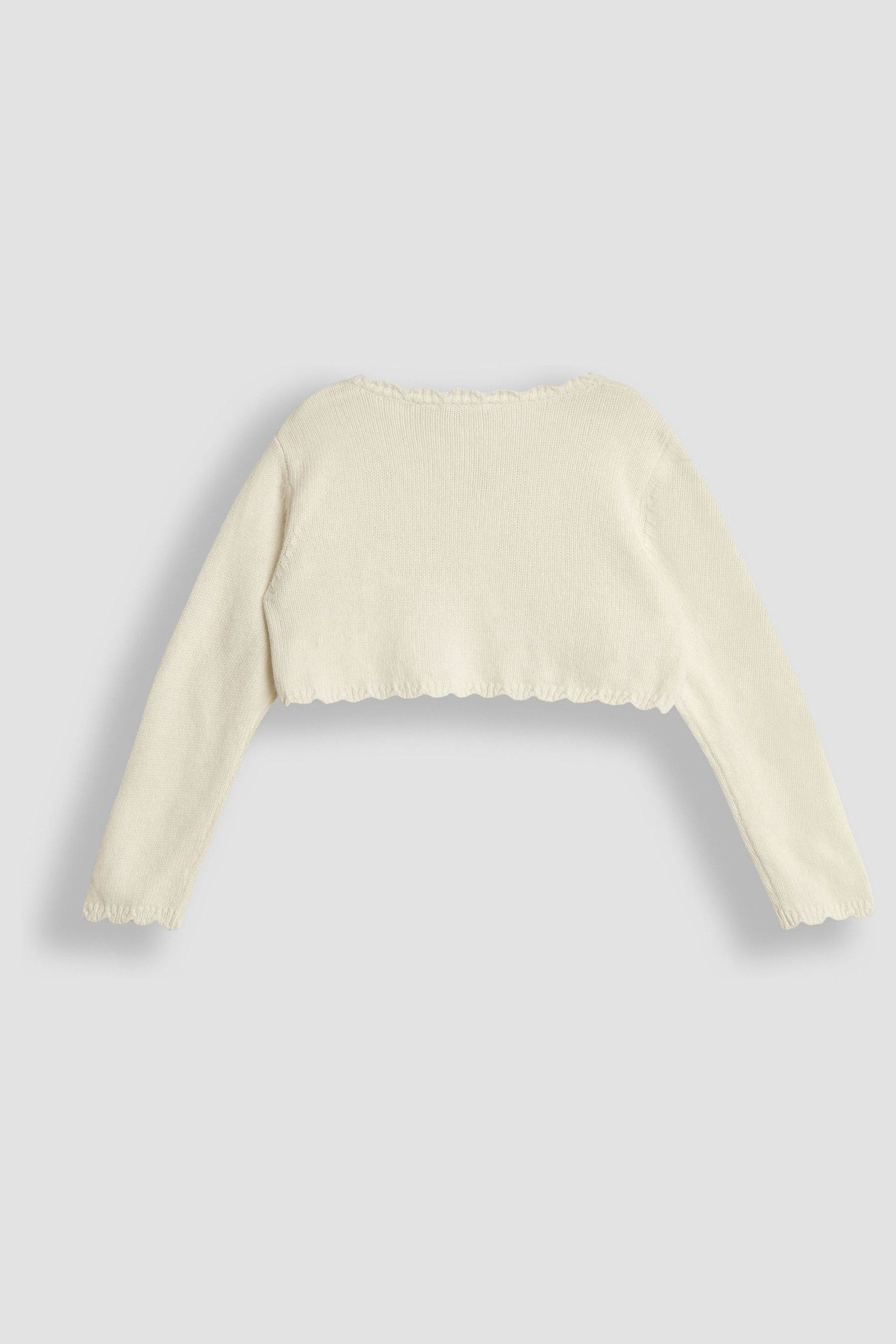 JoJo Maman Bebe Cream Lace Knit Bolero Cardigan