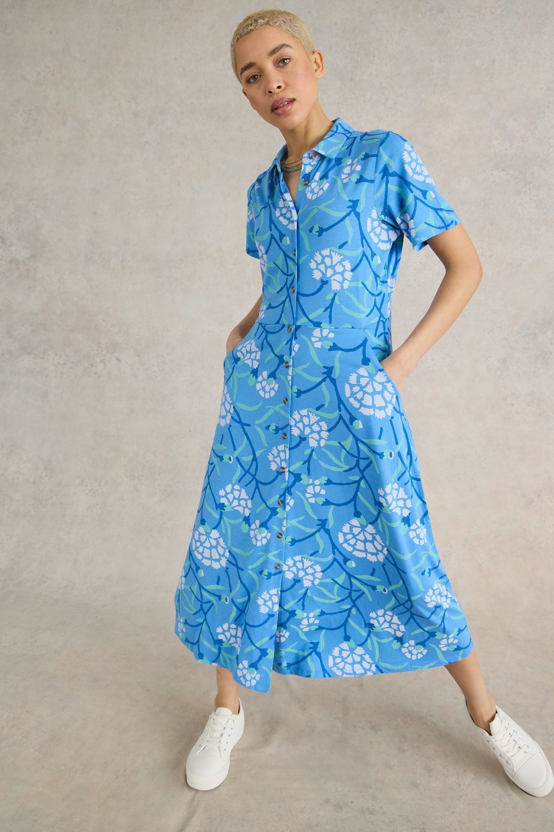 Buy White Stuff Blue Rua Jersey Shirt Dress from Next Canada