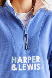 Harper & Lewis Blue Robin 1/4 Zip Polar Fleece - Image 3 of 8