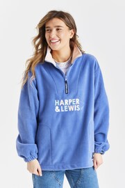 Harper & Lewis Blue Robin 1/4 Zip Polar Fleece - Image 5 of 8