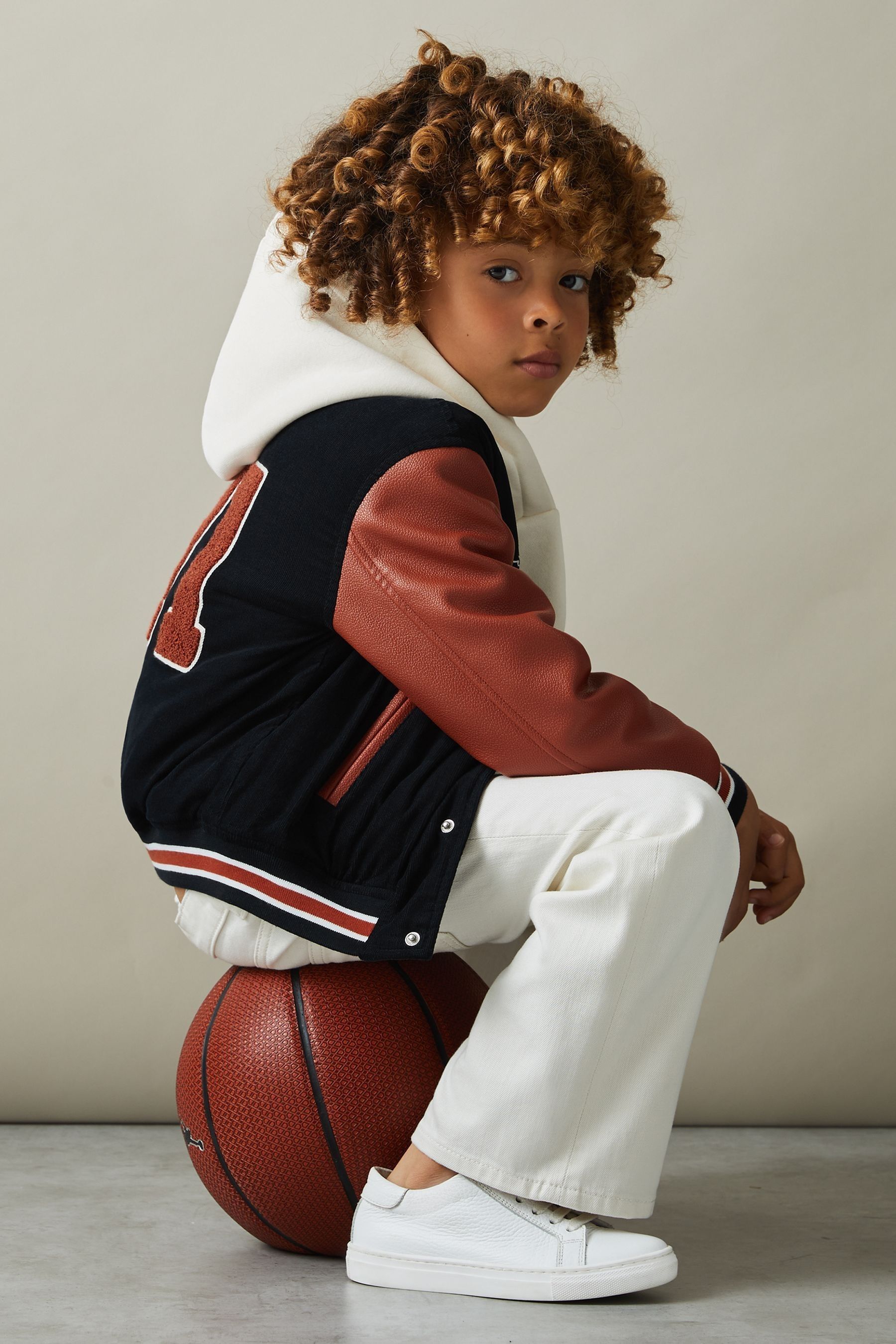 Faux leather varsity jacket sale