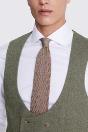 MOSS Slim Fit Green Sage Herringbone Tweed Waistcoat - Image 2 of 3