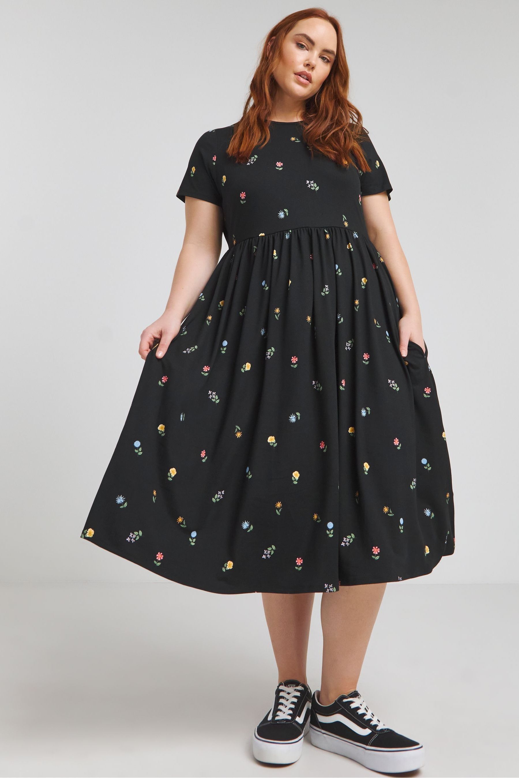 Simply Be Black Supersoft Pocket Midi Dress