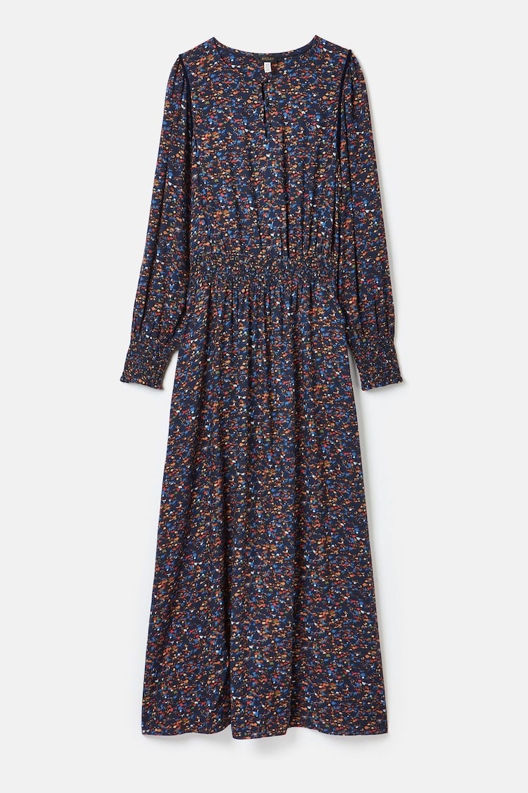 Joules Georgina Navy Multi Elasticated Waist Maxi Dress - Image 8 of 8