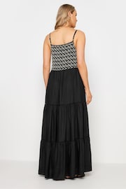 Long Tall Sally Black Embroidery Detail Tiered Maxi Dress - Image 4 of 6