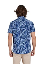 Raging Bull Blue Short Sleeve Palm Tree Poplin Shirt - Image 2 of 7