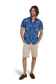Raging Bull Blue Short Sleeve Palm Tree Poplin Shirt - Image 3 of 7