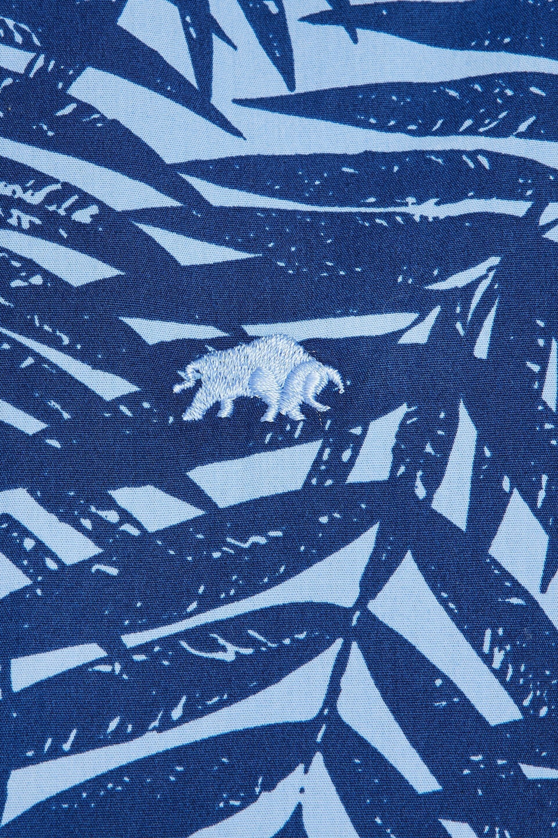 Raging Bull Blue Short Sleeve Palm Tree Poplin Shirt - Image 7 of 7