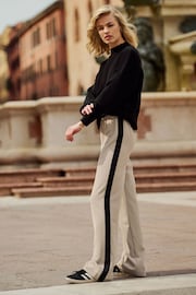 The Set Black/Taupe Pull On Side Stripe Track Pant Trousers 2 Pack - Image 9 of 10