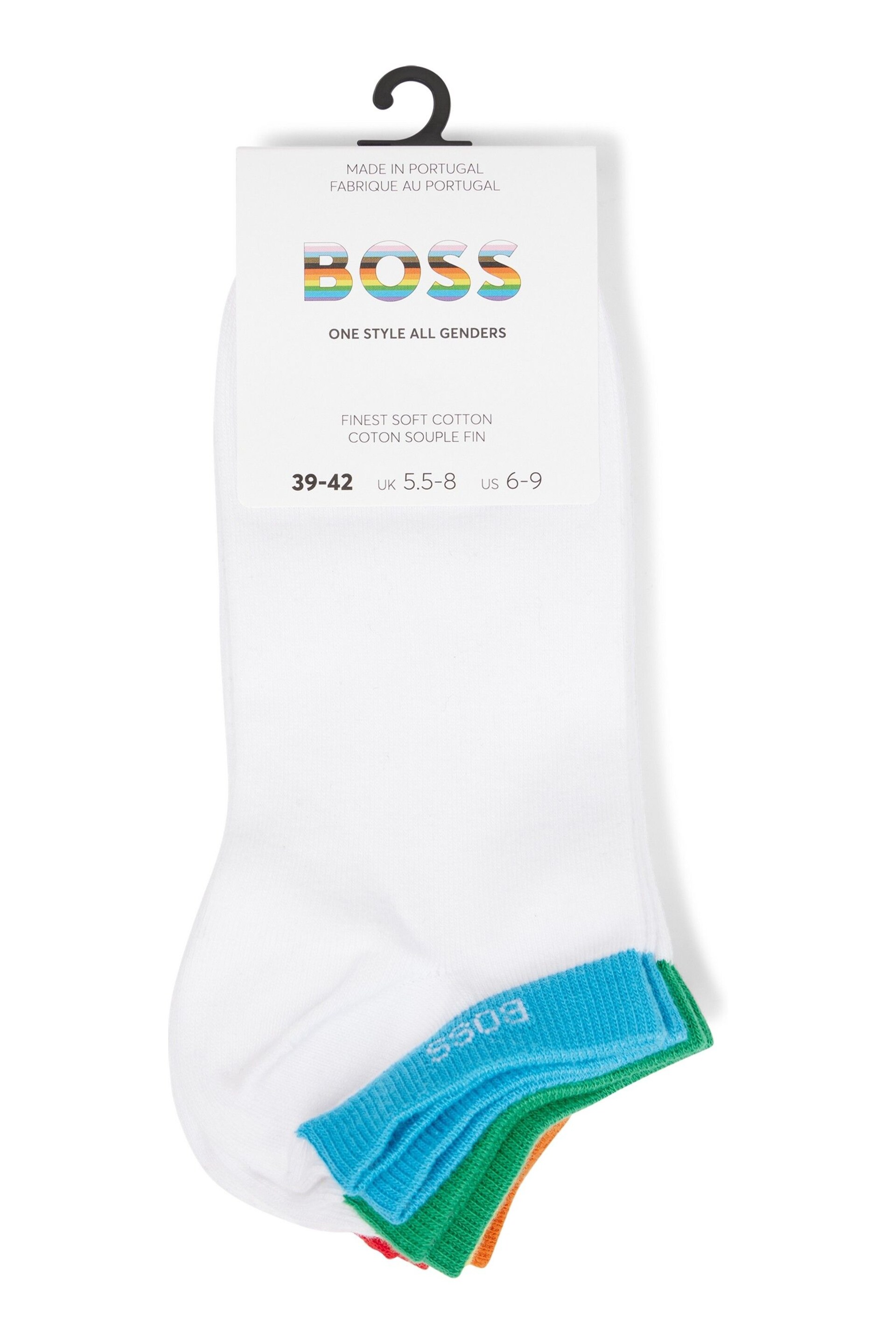 BOSS White Five-Pack Of Unisex Ankle Socks With Branded Cuffs - Image 2 of 3